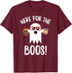 Here For Boos Cute Halloween Shirt Funny Whiskey T-Shirt - T-Shirt | Maroon