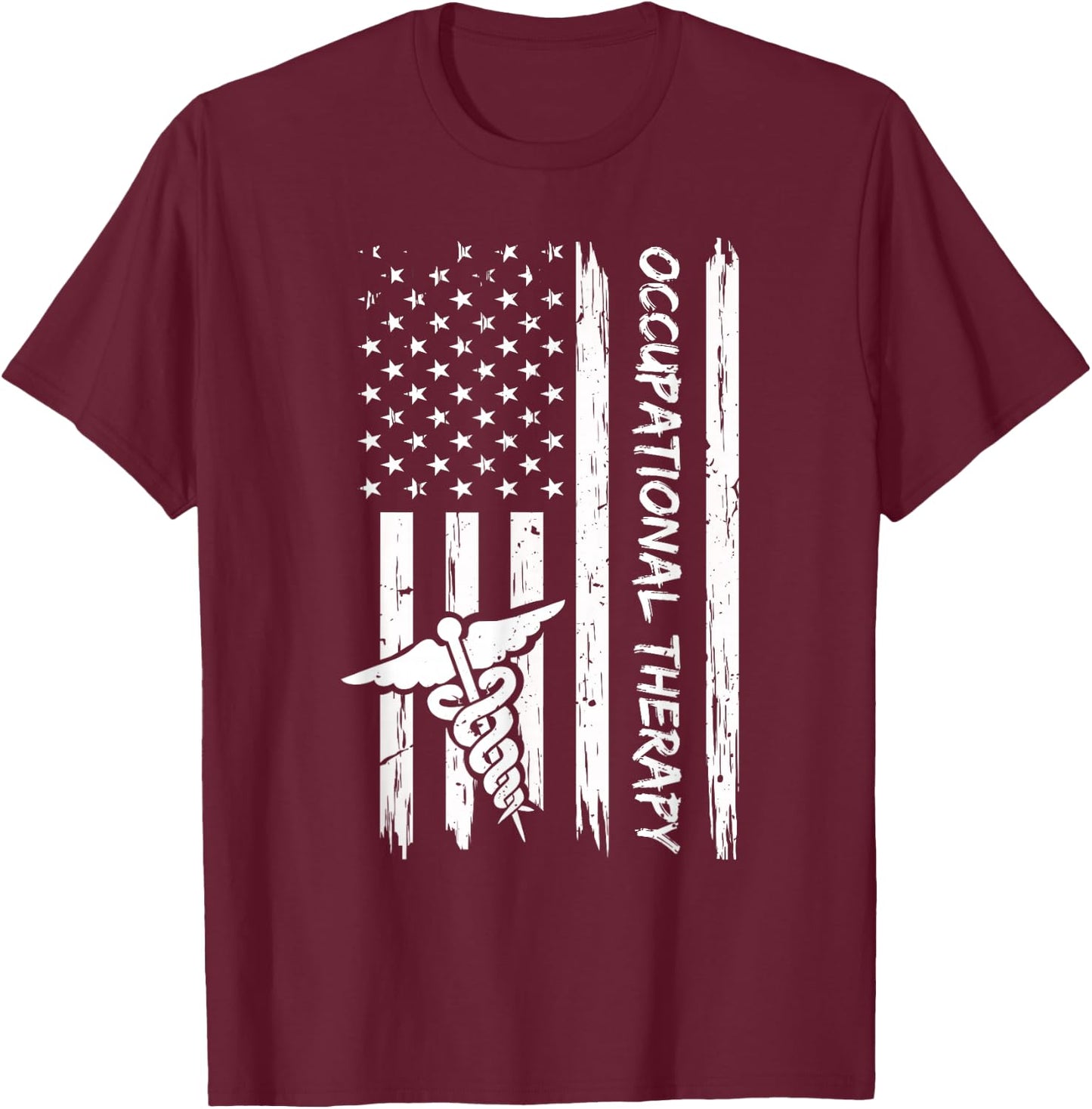 Occupational Therapy American Flag Shirt OTA Gift Ideas T-Shirt - T-Shirt | Maroon