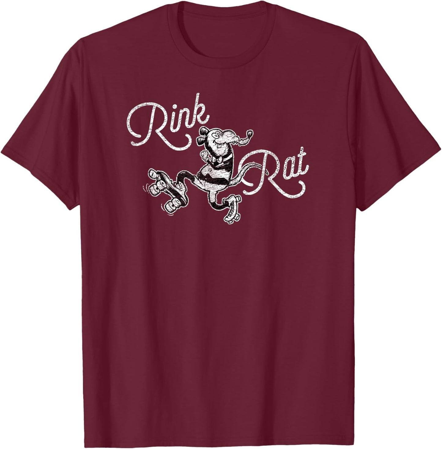 Roller-Skating Weird Rink Rat - Old School Skate T-Shirt - T-Shirt | Maroon