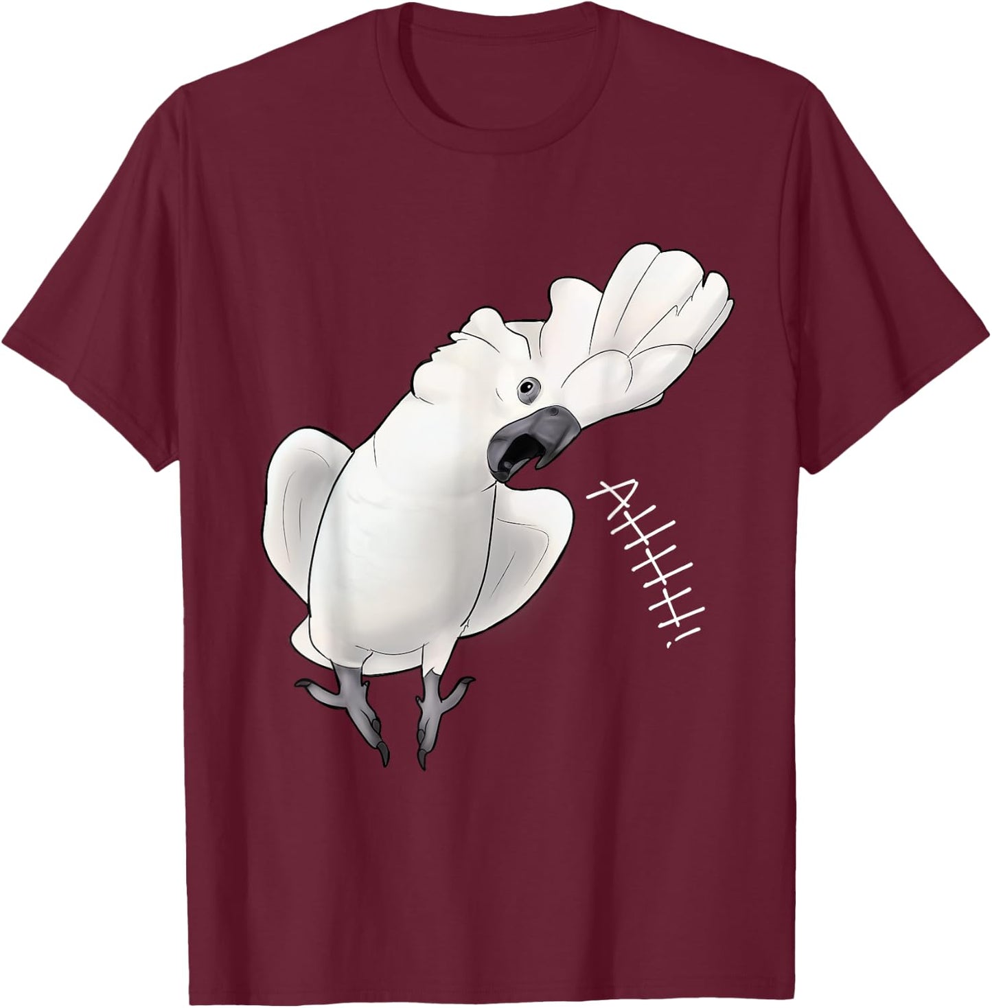 Screaming Cockatoo T-Shirt - T-Shirt | Maroon