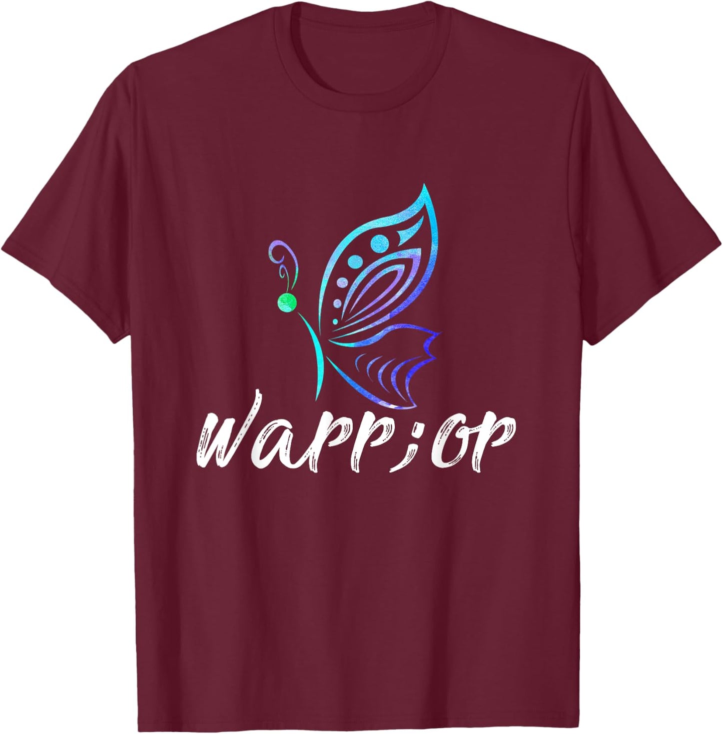 Semicolon Butterfly Shirt - Suicide Prevention Awareness T-Shirt - T-Shirt | Maroon