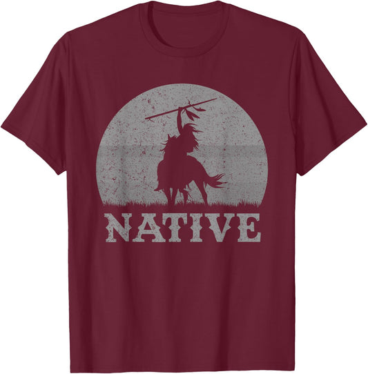 Northwest Native American Knight Pride Mountain Warrior T-Shirt - T-Shirt | Maroon