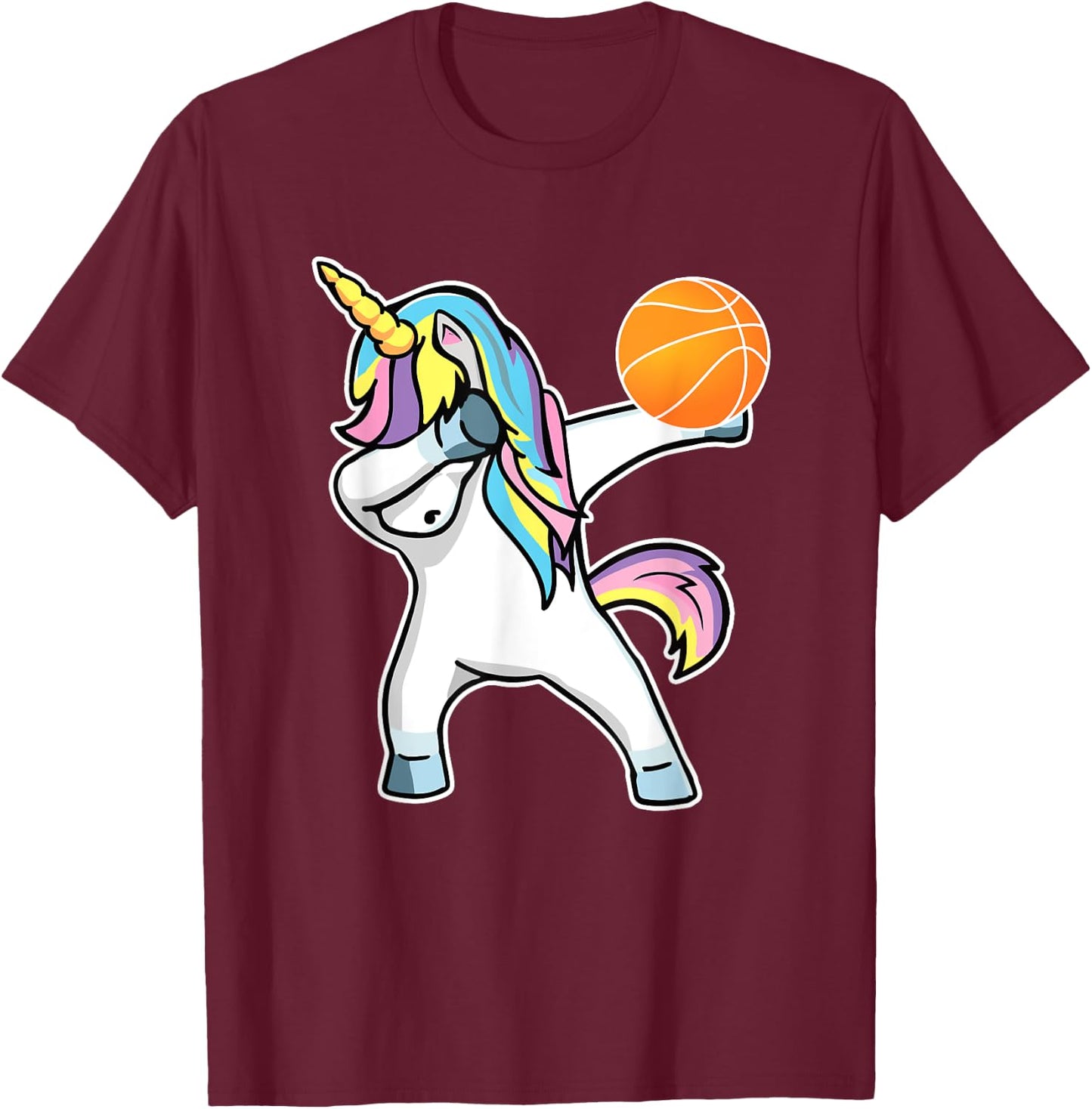 Dabbing Unicorn Basketball Shirt Funny Girl Unicorn T-Shirt - T-Shirt | Maroon