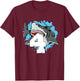Shark 4th Birthday Boy 4 Four Shark Theme Party T-Shirt - T-Shirt | Maroon