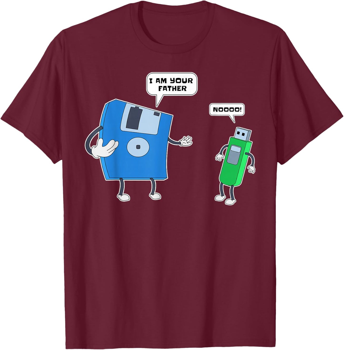 Computer Engineering I Father & Son Floppy Disk Engineer Short Sleeve T-Shirt - T-Shirt | Maroon