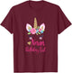 Unicorn Nana of the Birthday Girl Shirt Matching Party T-Shirt - T-Shirt | Maroon