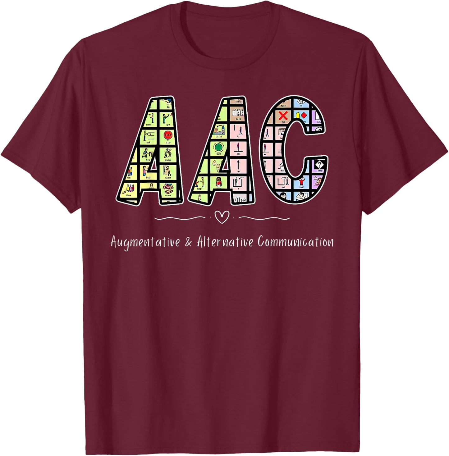Retro AAC Augmentative & Alternative Communication SPED Team T-Shirt - T-Shirt | Maroon