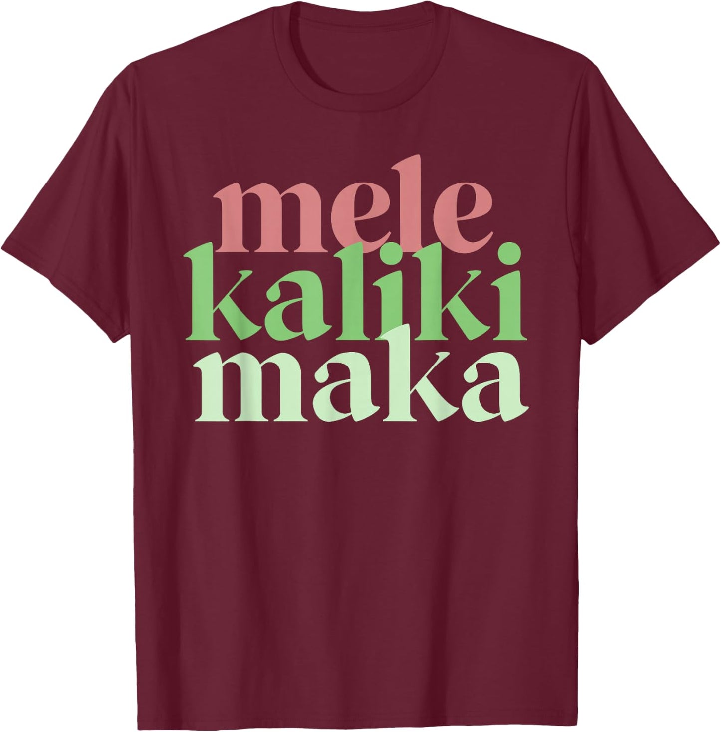 Mele Kalikimaka Retro Christmas Modern Hawaiian Women T-Shirt - T-Shirt | Maroon