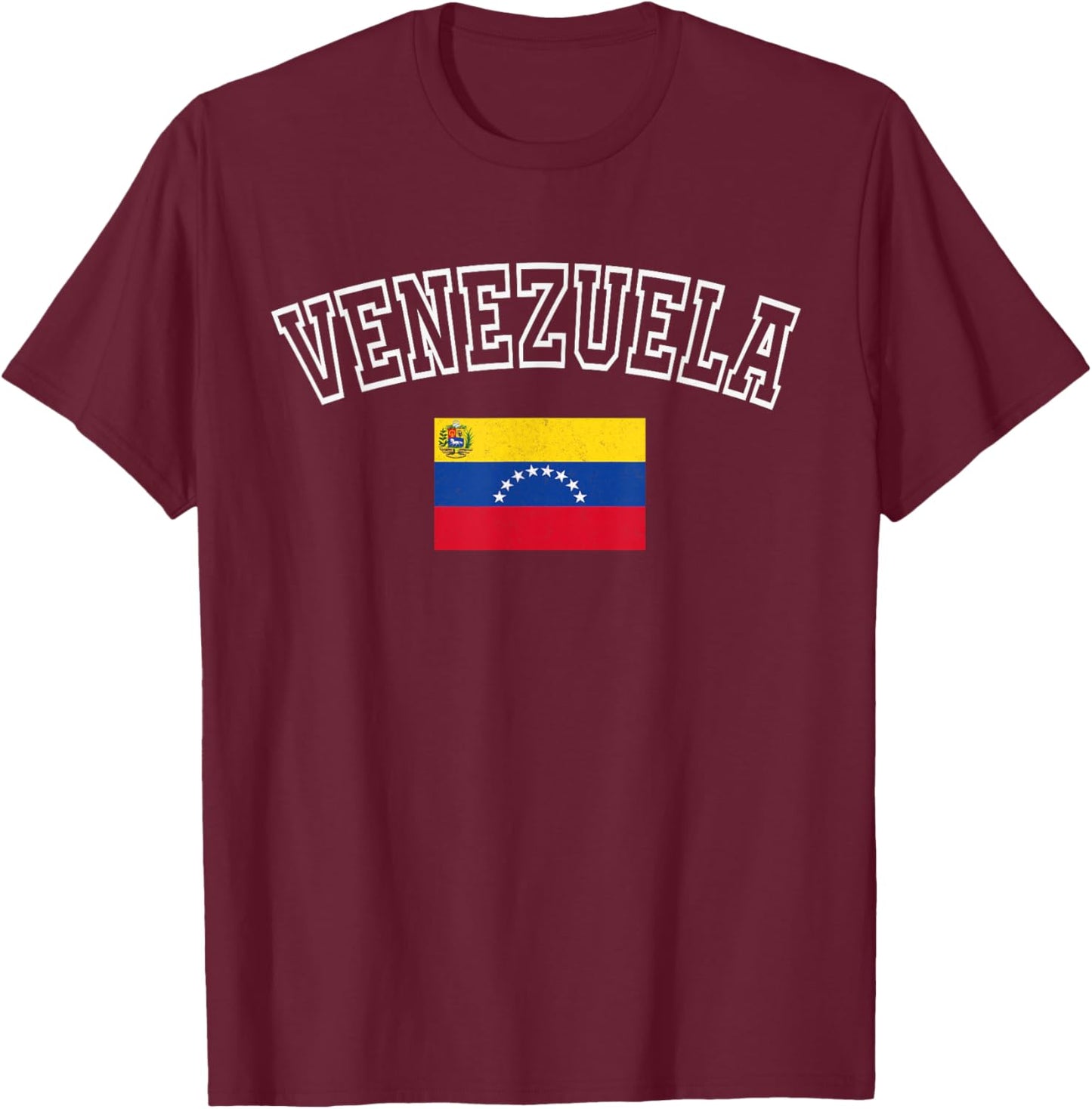 Venezuela Flag Vintage Distressed Retro Heritage Design T-Shirt - T-Shirt | Maroon