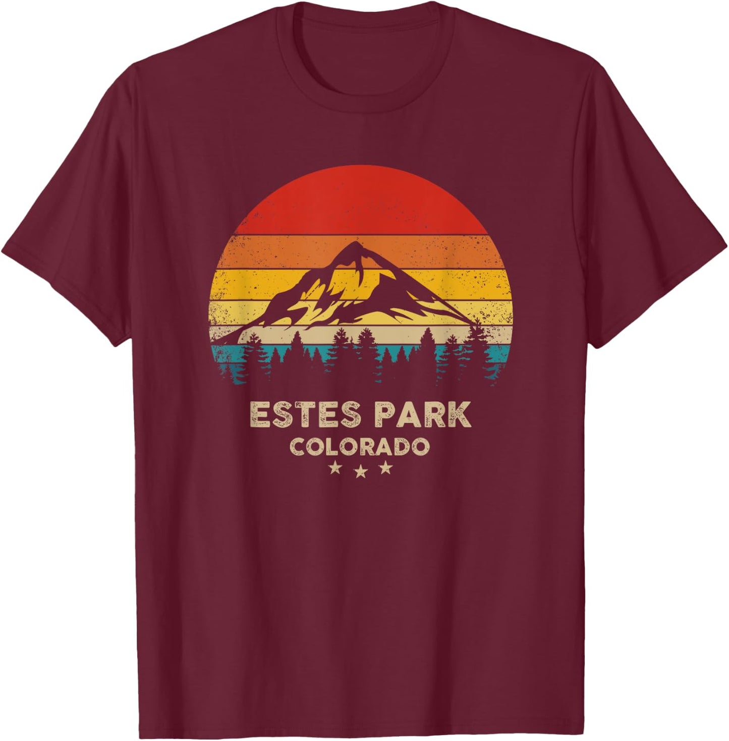 Mountain Life Vintage Estes Park - Park Retro Souvenir T-Shirt - T-Shirt | Maroon