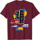 4th Birthday Boys Fire Truck Police Car 4 Year Old T-Shirt - T-Shirt | Maroon
