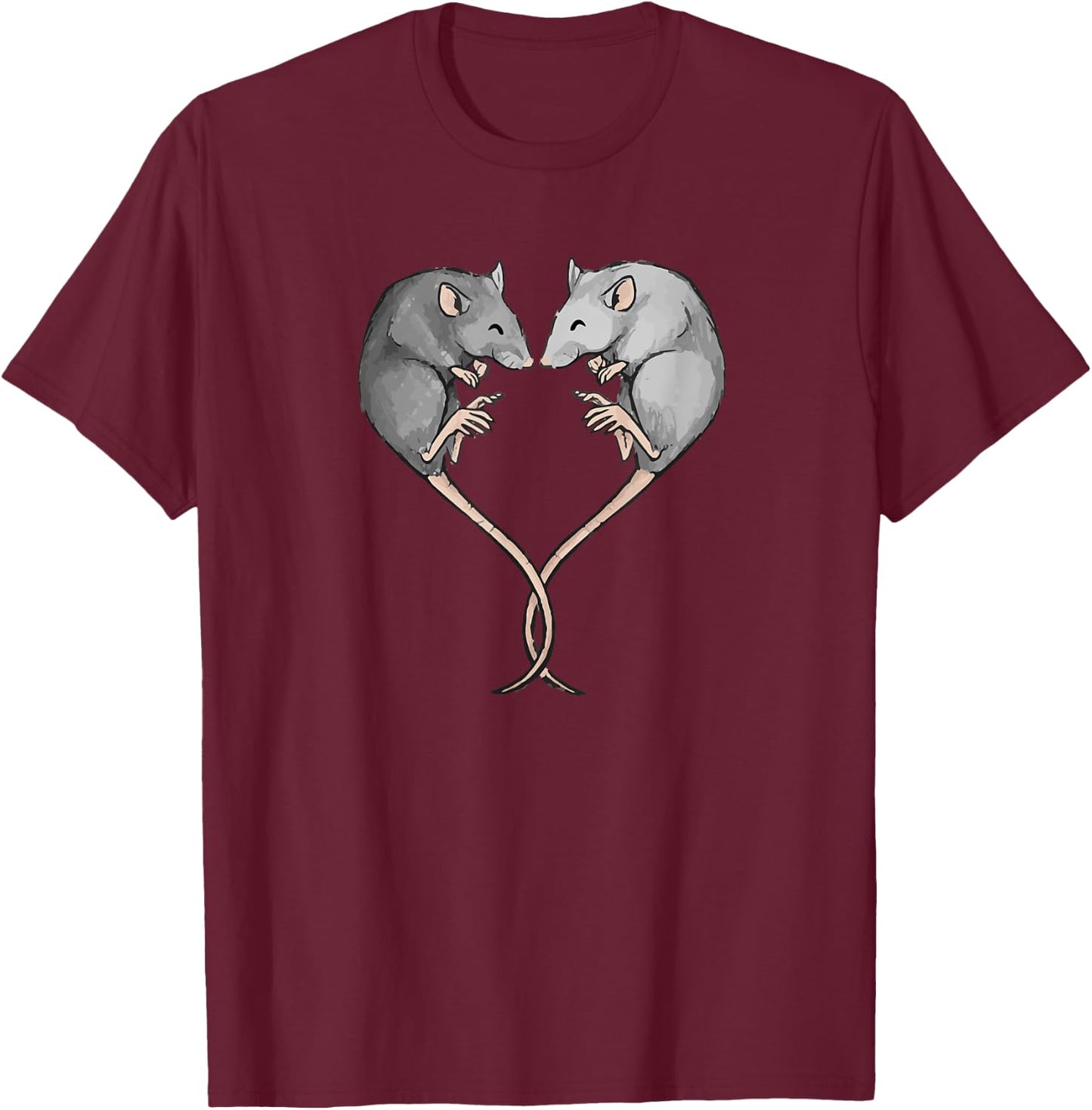 Cute Heart Pet Rat Lover T-Shirt - T-Shirt | Maroon