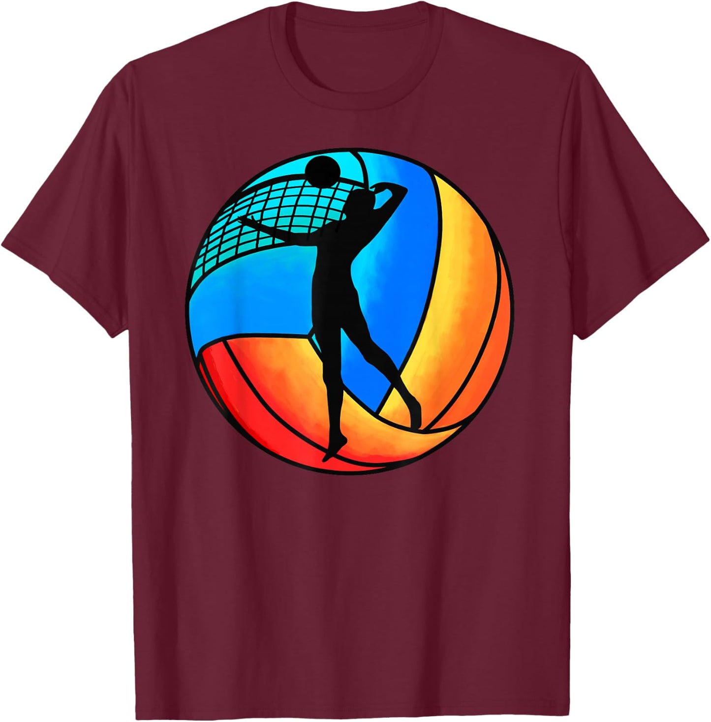 Beach Volleyball Vintage T-Shirt - T-Shirt | Maroon