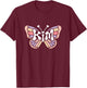 Kim Butterfly - Personalized Cute Name Word Art T-Shirt - T-Shirt | Maroon