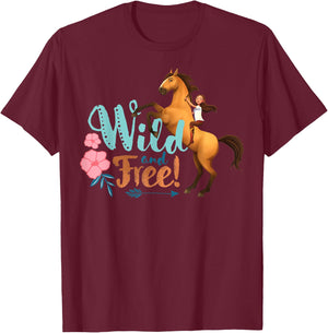 DreamWorks Spirit Riding Free Spirit Wild and Free T-Shirt - T-Shirt | Maroon