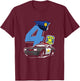 Kids 4th Birthday Police Car Policeman Costume T-Shirt - T-Shirt | Maroon