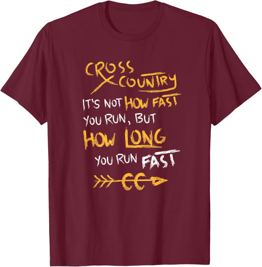 Funny Cross Country Quote Shirt CC Runner Gift T-Shirt - T-Shirt | Maroon