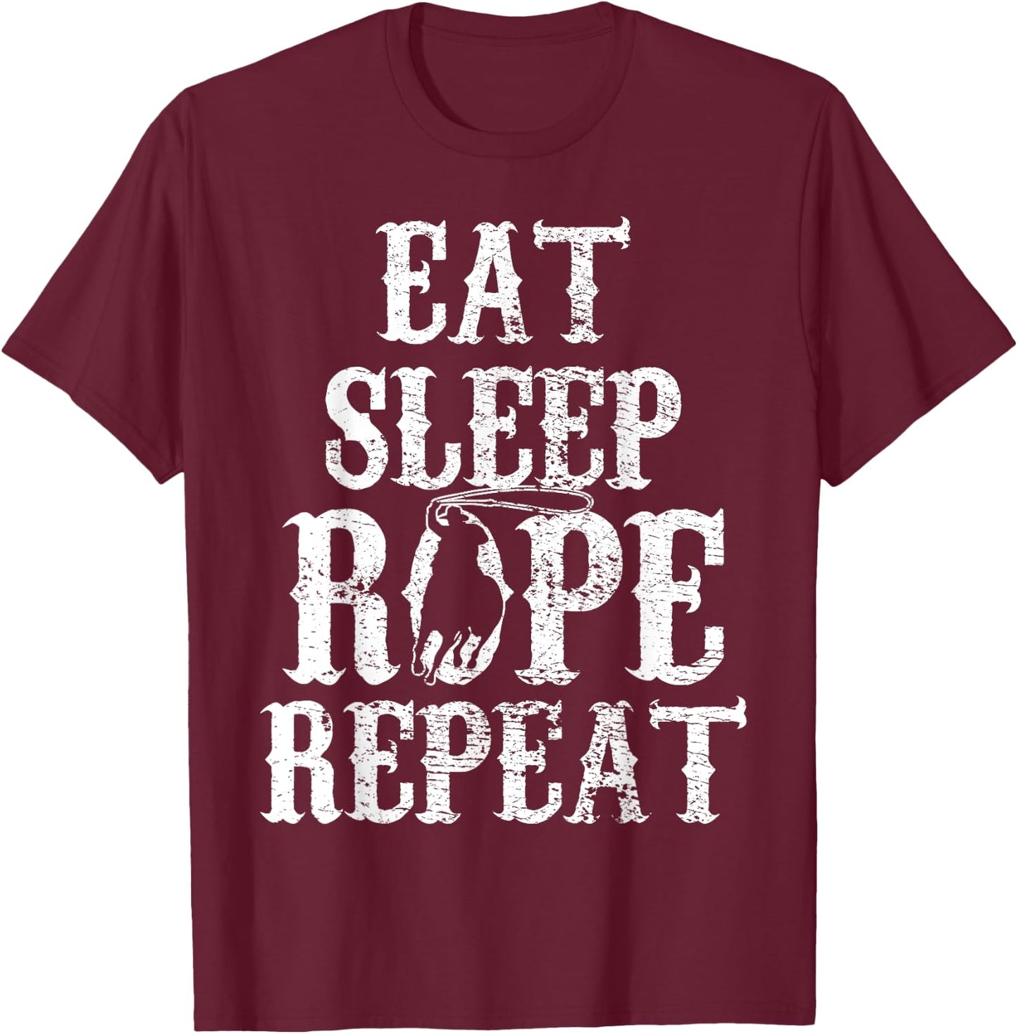 Cowboy Rope Western Riding Horse Vintage Gift T-Shirt - T-Shirt | Maroon