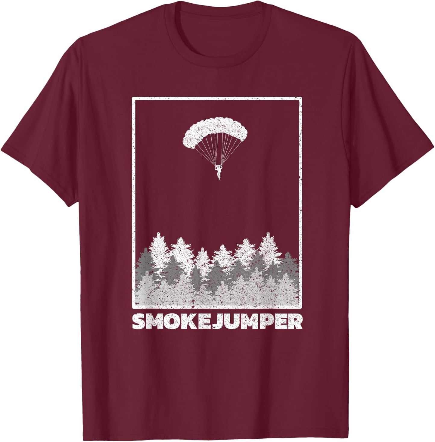 Wildland Fireman Smoke Bridge Retro T-Shirt - T-Shirt | Maroon