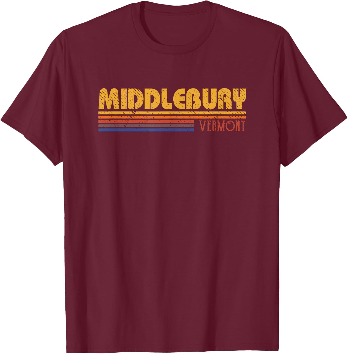 Retro Middlebury Vermont 80s Style T-Shirt - T-Shirt | Maroon