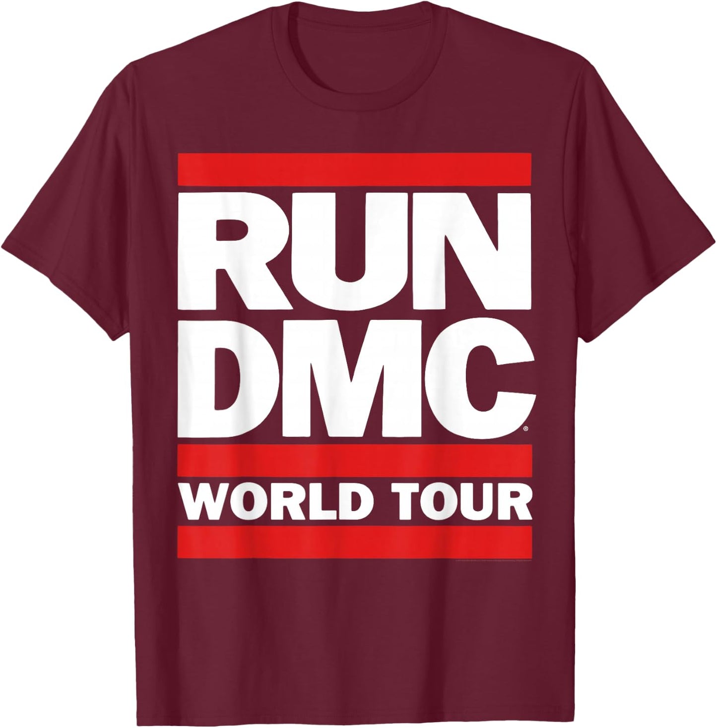 Run DMC Official World Tour Logo T-Shirt - T-Shirt | Maroon