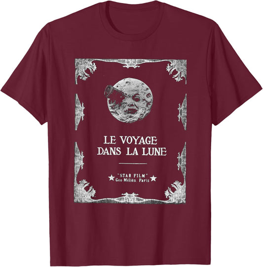A Trip to the Moon ( Le Voyage dans la Lune) Classic Movie T-Shirt - T-Shirt | Maroon