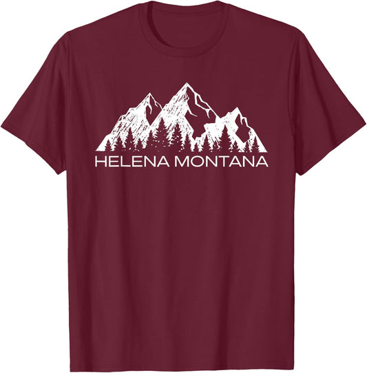 Helena Montana Mountain Souvenir Gift | Cool Helena Montana T-Shirt - T-Shirt | Maroon