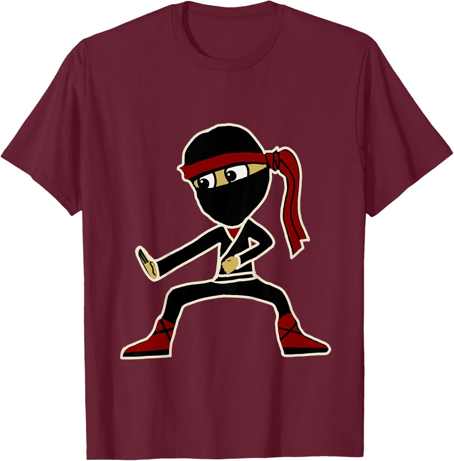 Kids Boys Toddler Cute Ninja for kids who like Ninjas T-Shirt - T-Shirt | Maroon