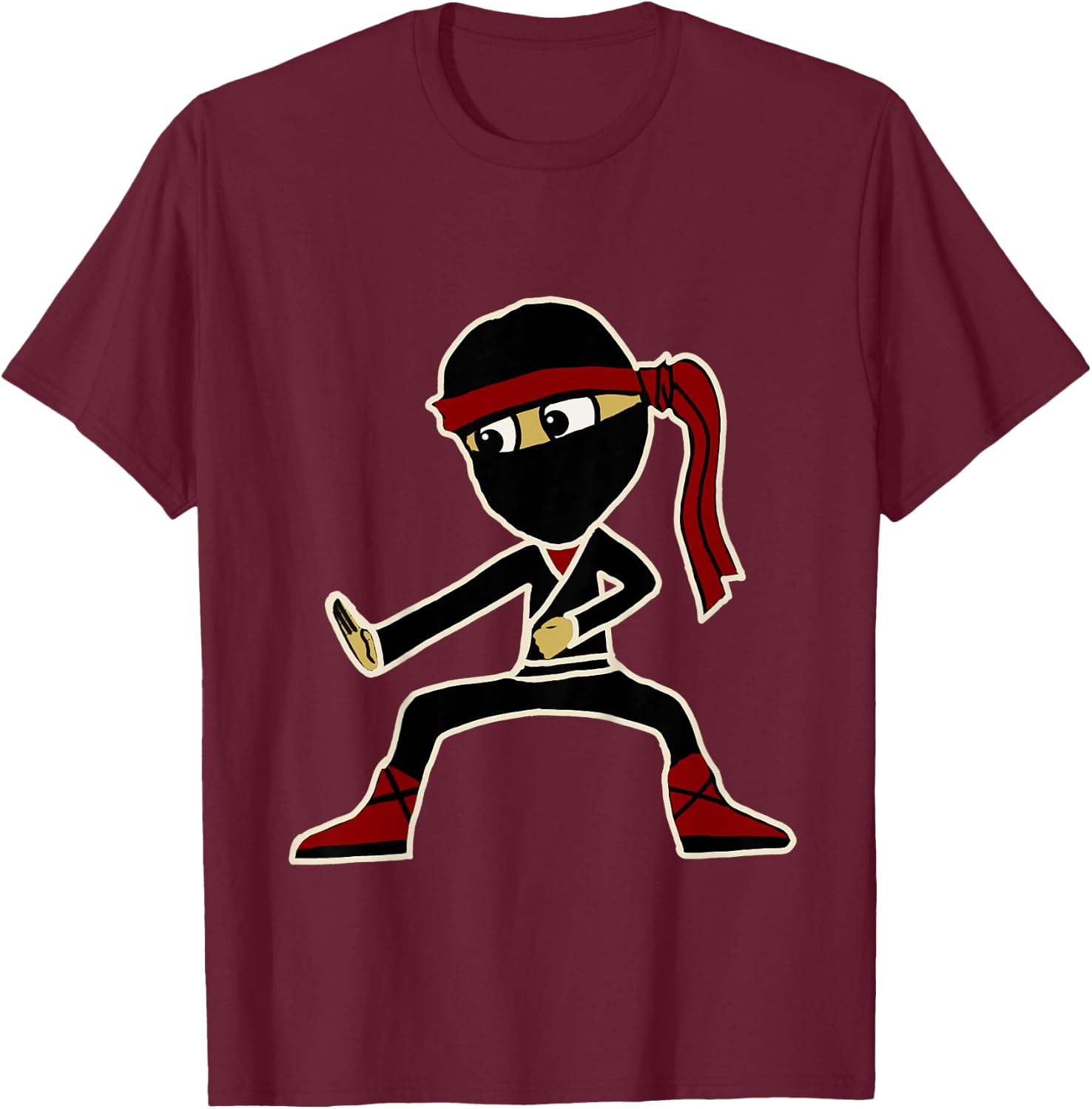Kids Boys Toddler Cute Ninja for kids who like Ninjas T-Shirt - T-Shirt | Maroon