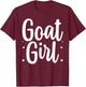 Cool Goat Design Girls Animal Farming Goat Lover T-Shirt - T-Shirt | Maroon