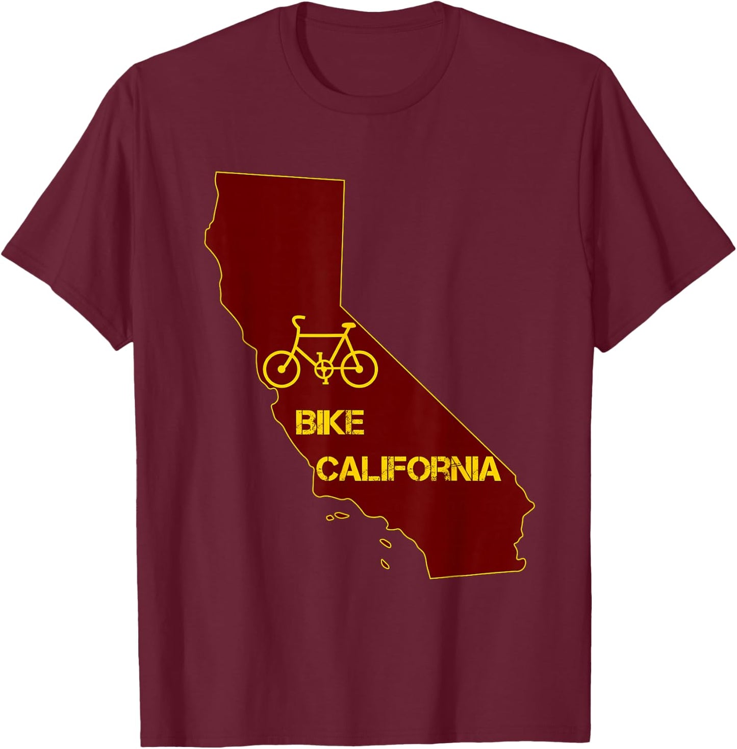 Bike California Shirt (Red Background) T-Shirt - T-Shirt | Maroon