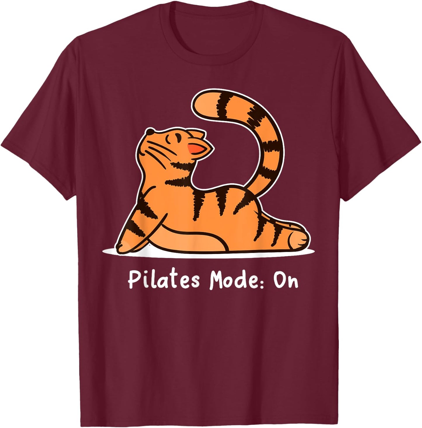 Cute Kitten Cat Pilates Fitness Training Workout T-Shirt - T-Shirt | Maroon