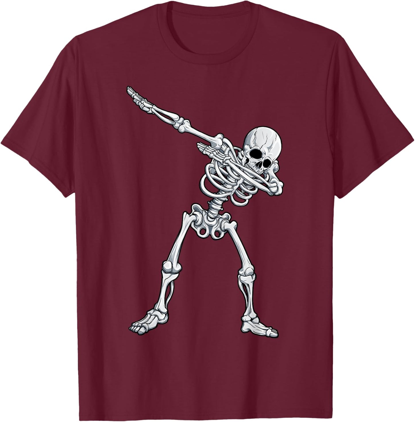Dabbing Skeleton T Shirt Halloween Kids Boys Men Funny Dab T-Shirt - T-Shirt | Maroon