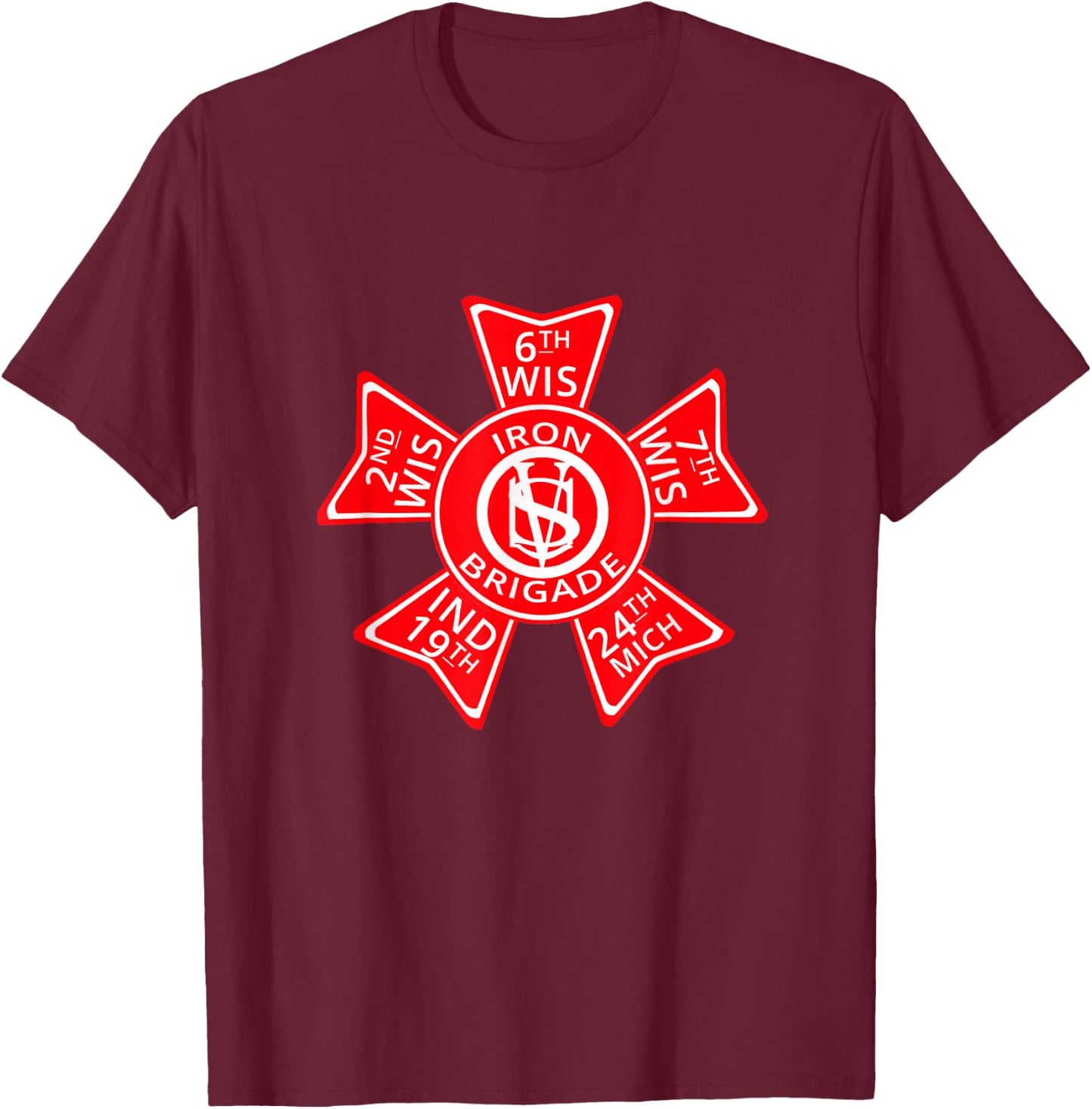 US Civil War Iron Brigade T-Shirt - T-Shirt | Maroon