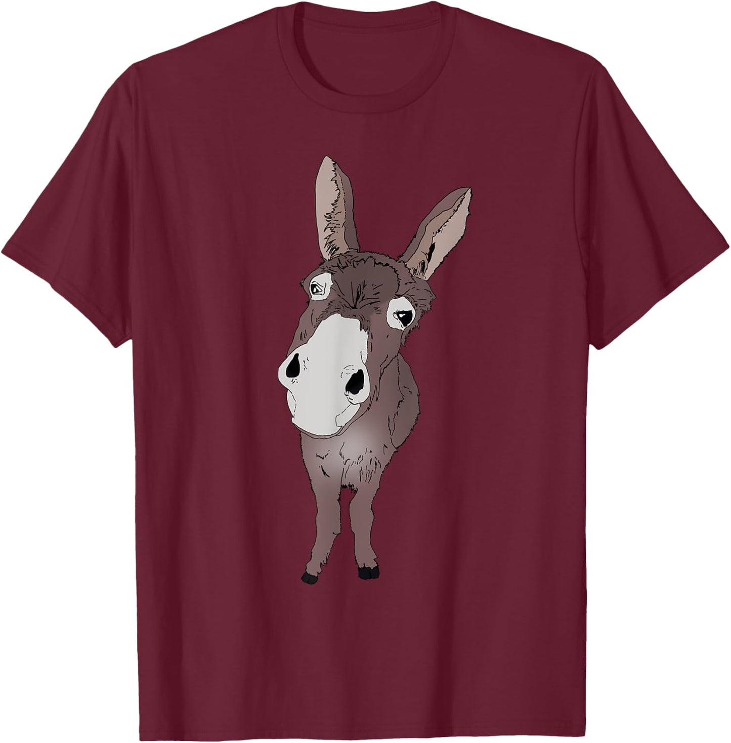 Funny looking Donkey Gift for Donkeys & Horses T-Shirt - T-Shirt | Maroon