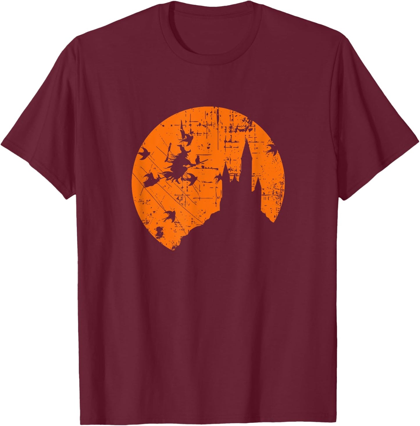 Witch Moon Orange silhouette T-Shirt - T-Shirt | Maroon
