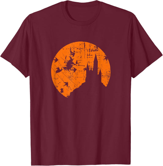 Witch Moon Orange silhouette T-Shirt - T-Shirt | Maroon
