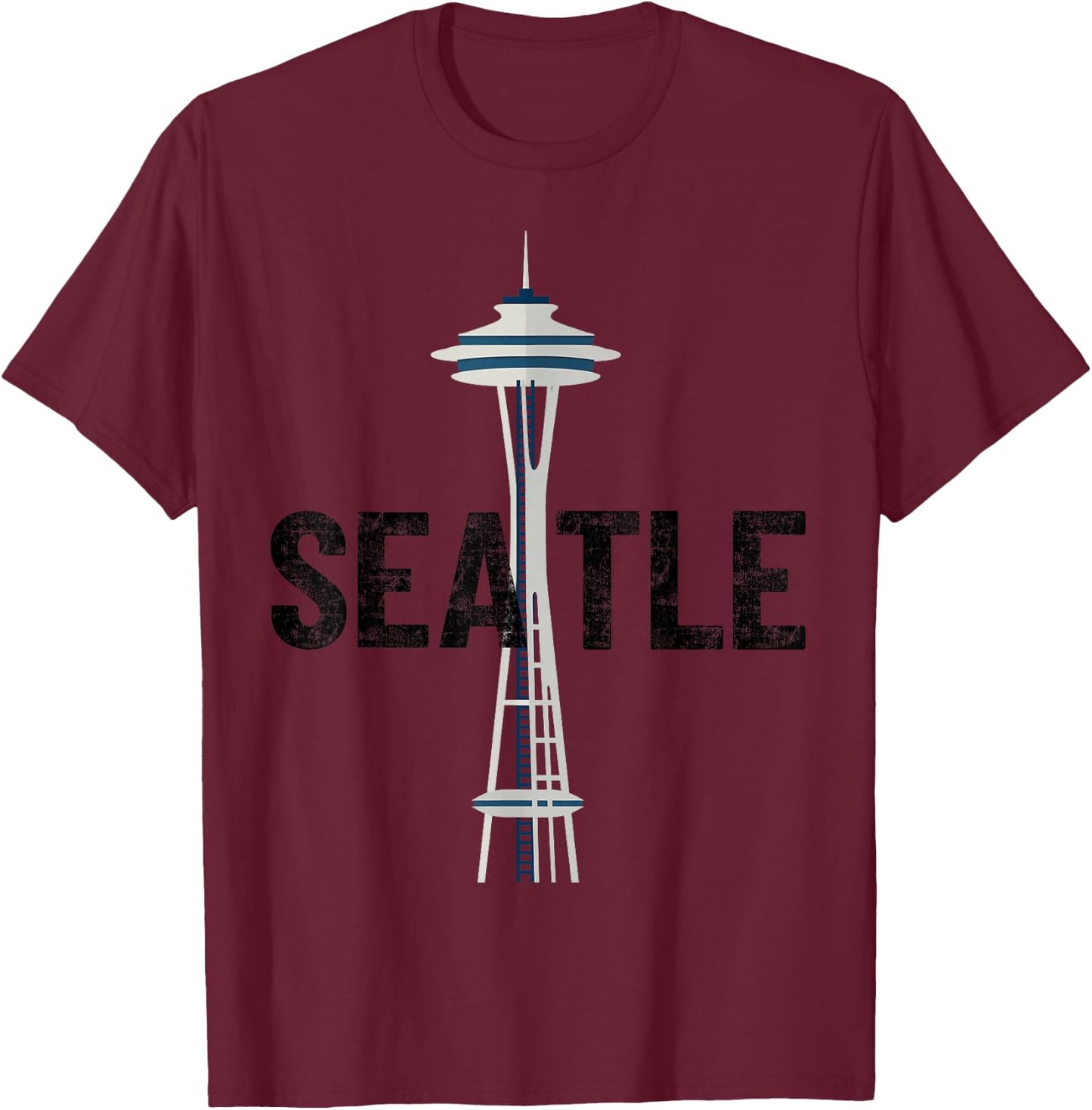 Cool Seattle Space Needle Traveler Souvenir Washington State T-Shirt - T-Shirt | Maroon