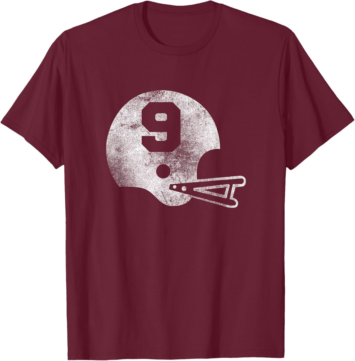 Vintage Football Jersey Number 9 Player Number T-Shirt - T-Shirt | Maroon
