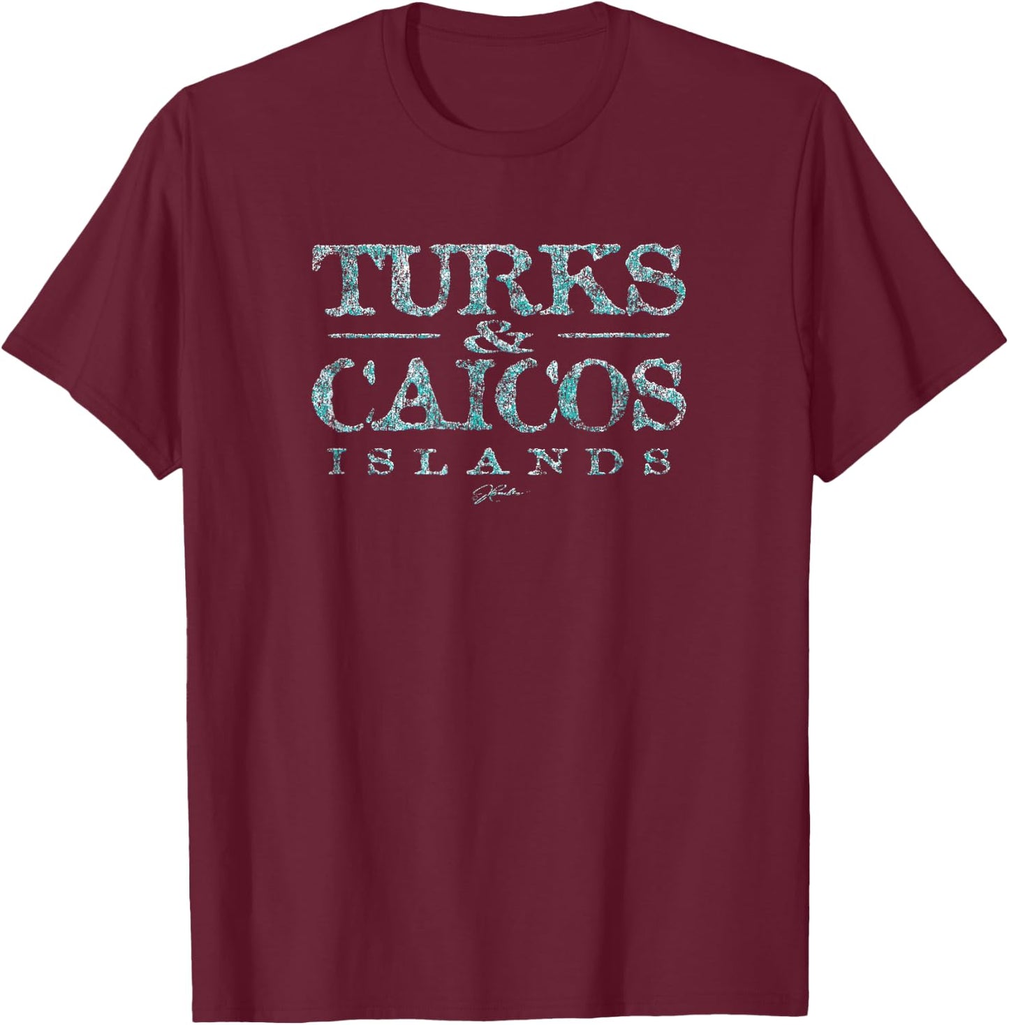 JCombs: Turks & Caicos Islands T-Shirt - T-Shirt | Maroon