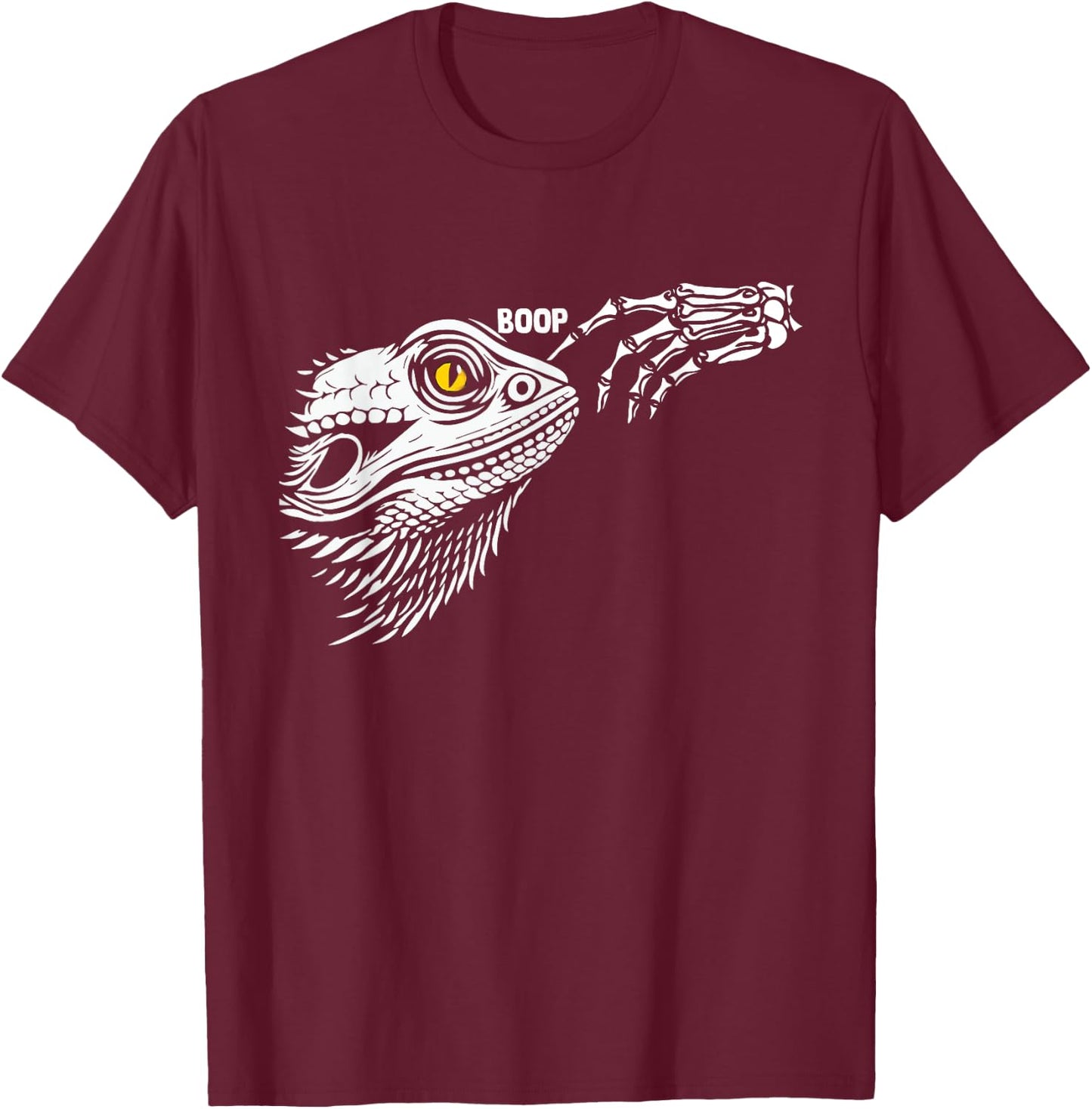 Skeleton Hand Boop Bearded Dragon Halloween Bearded Dragon T-Shirt - T-Shirt | Maroon