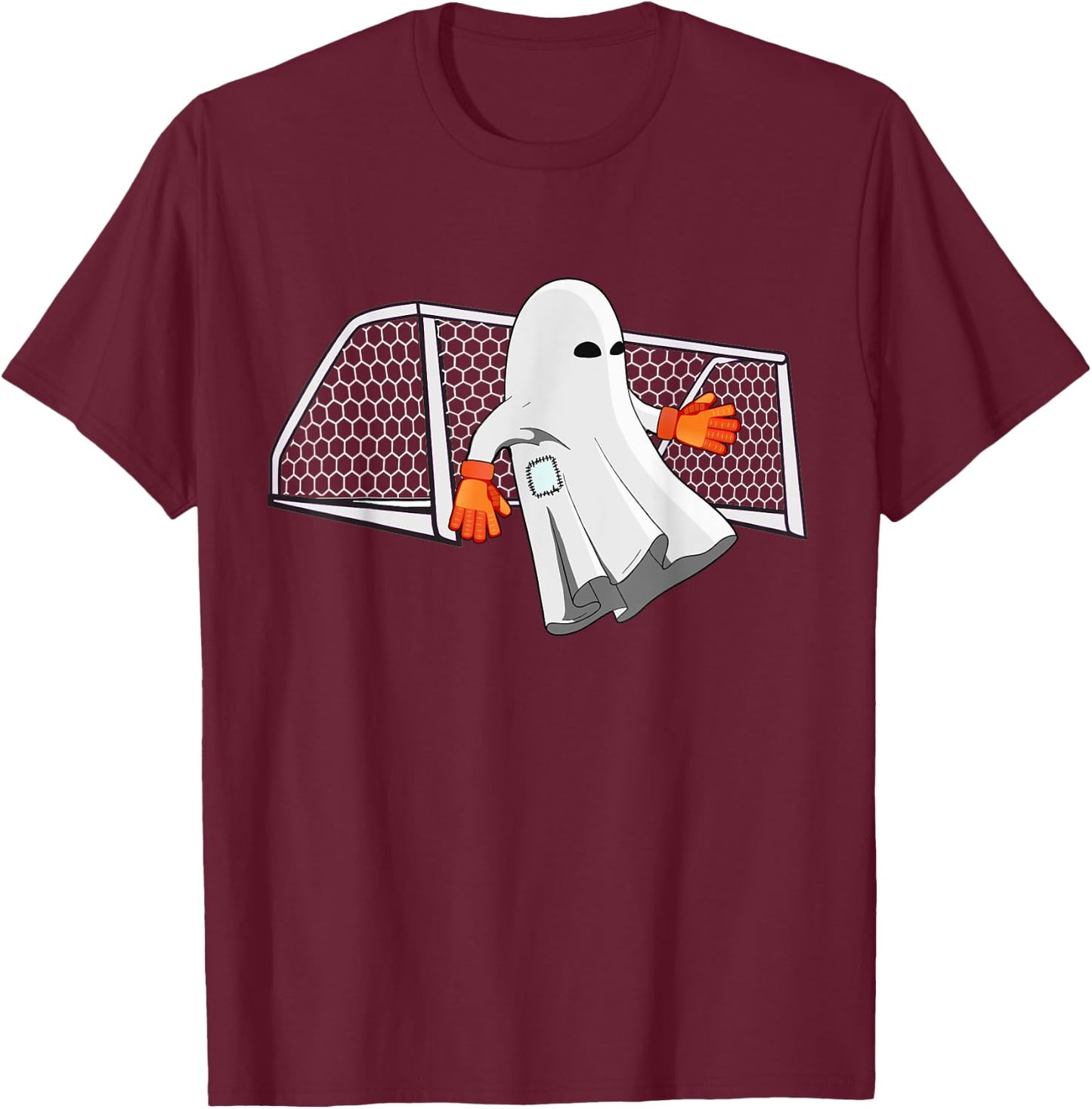 Soccer Halloween Shirt Goalkeeper Ghost Costume For Kids T-Shirt - T-Shirt | Maroon