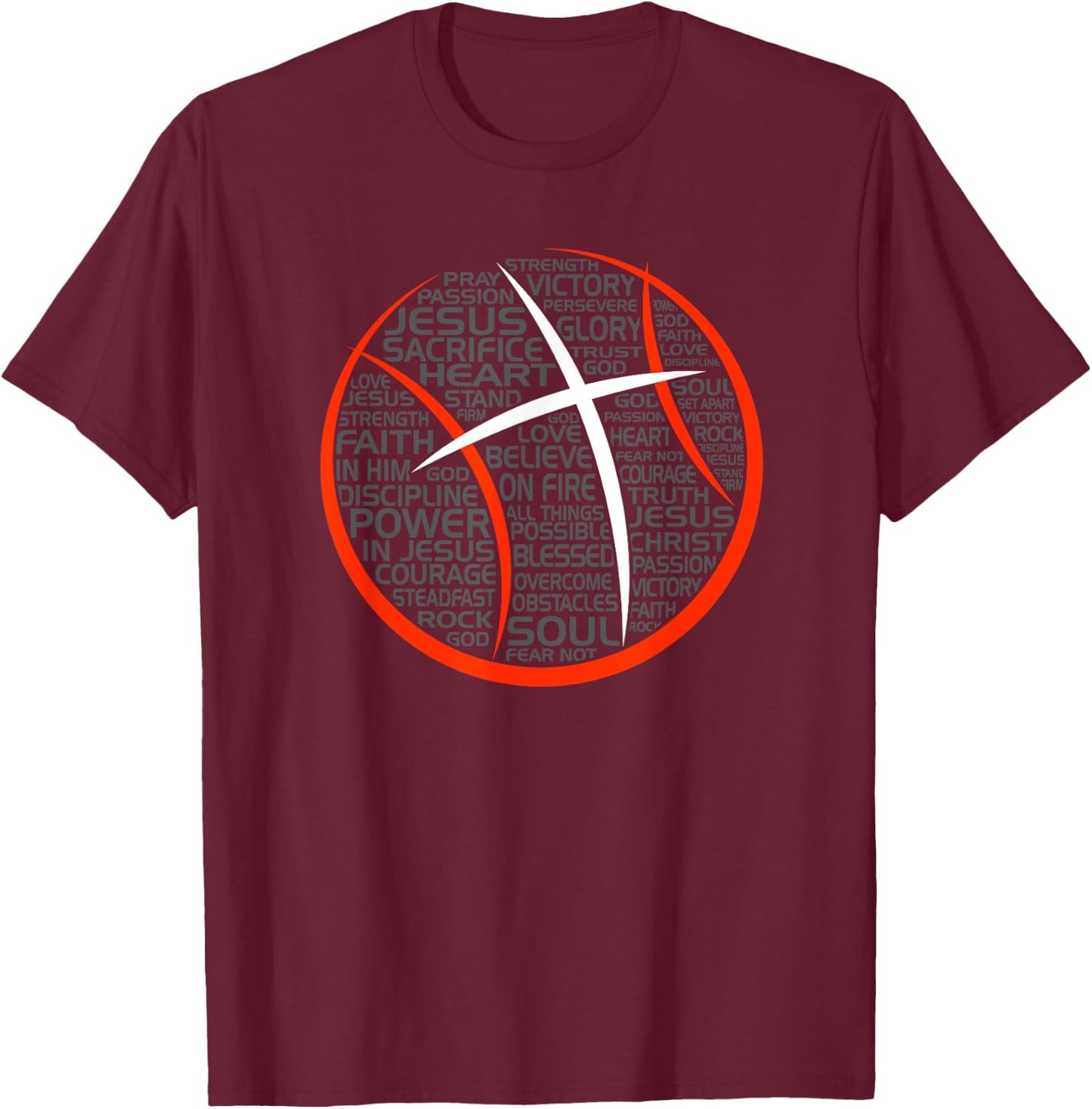 Basketball Christian Athlete Jesus T-Shirt - T-Shirt | Maroon