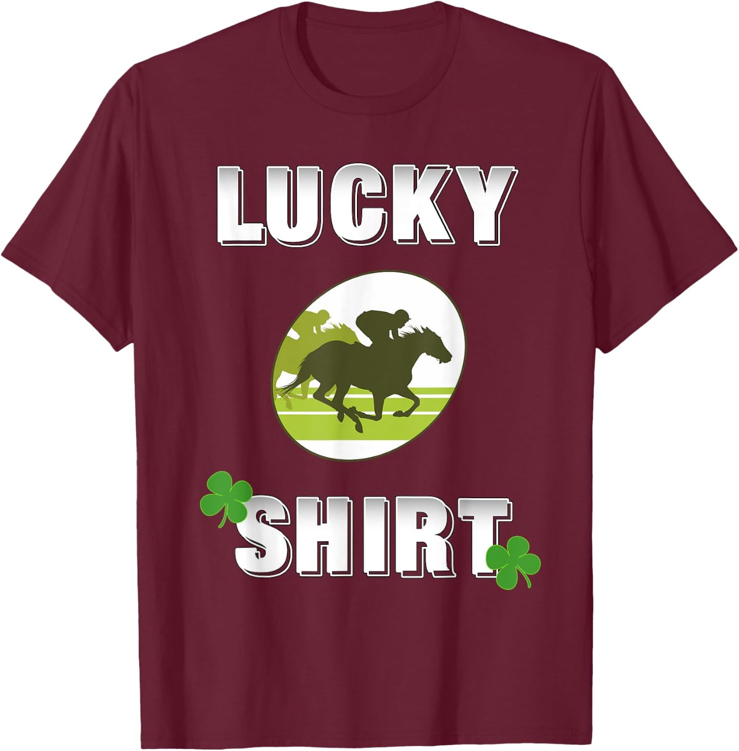 Lucky Horse Race, Equestrian Darks T-Shirt - T-Shirt | Maroon