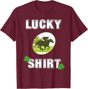 Lucky Horse Race, Equestrian Darks T-Shirt - T-Shirt | Maroon