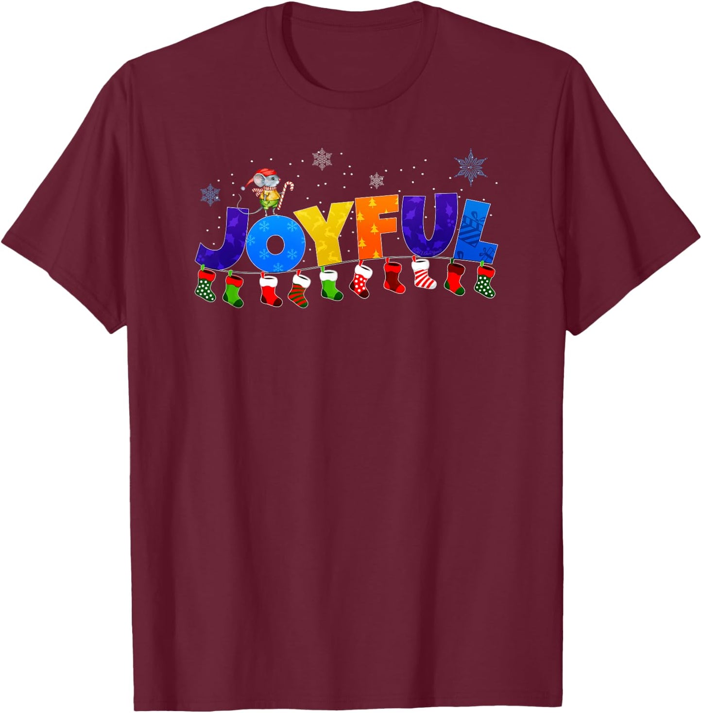 Life I Love You Adult Christmas - Black - Small - Short Sleeve - Festive Holiday Design - Casual T-Shirt - T-Shirt | Maroon
