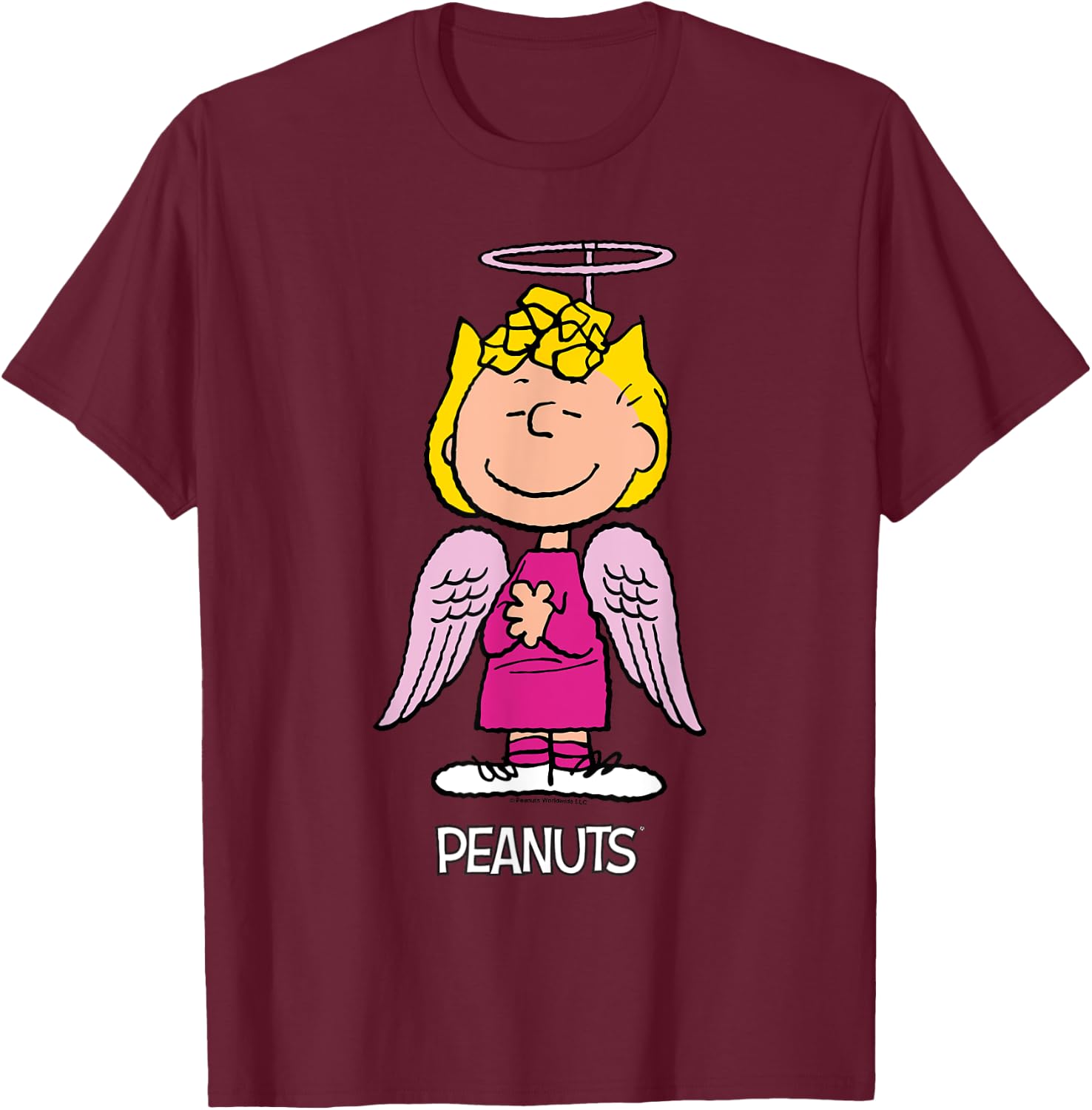 Peanuts Halloween Angel Sally Brown T-Shirt - T-Shirt | Maroon