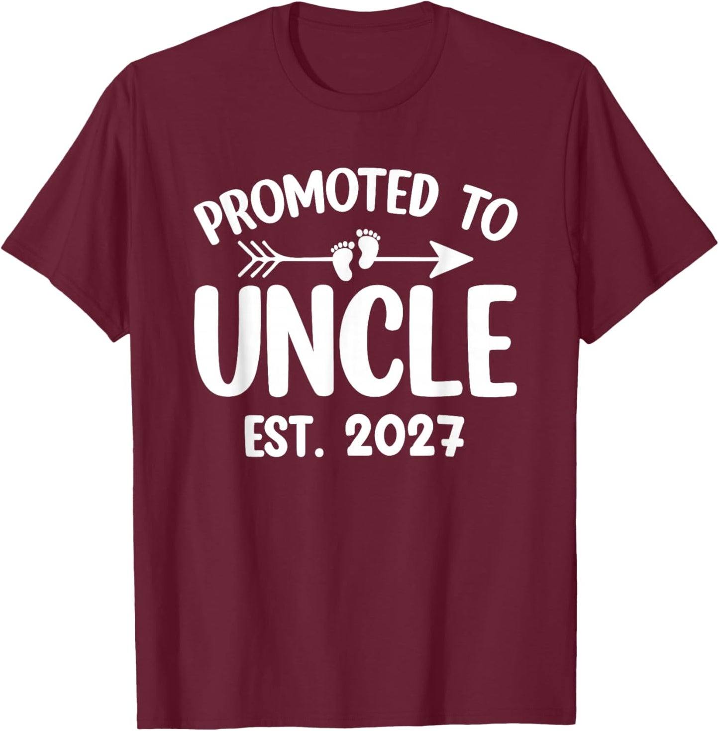Promoted to Uncle 2027 Baby Announcement Soon to Be Uncle T-Shirt - T-Shirt | Maroon