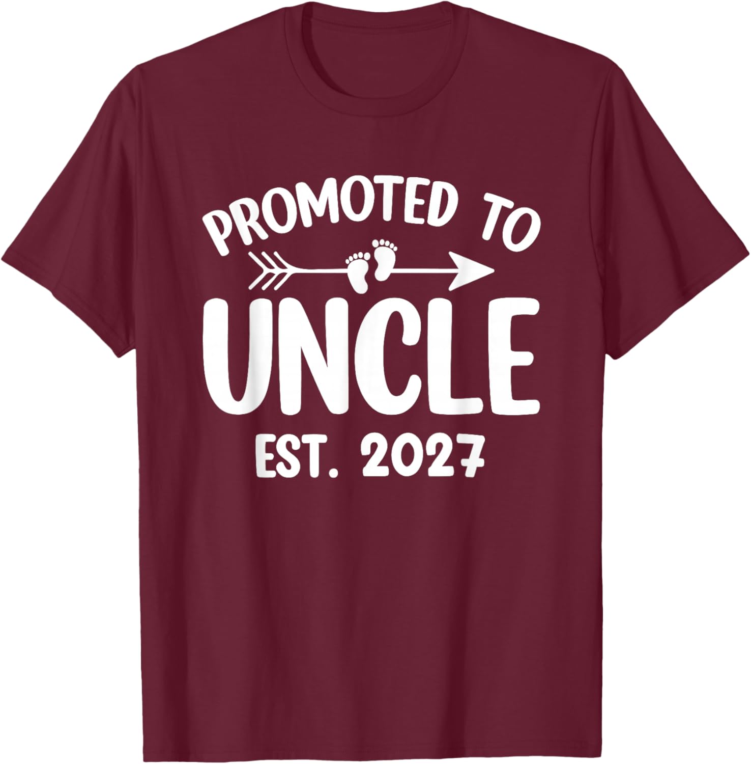 Promoted to Uncle 2027 Baby Announcement Soon to Be Uncle T-Shirt - T-Shirt | Maroon