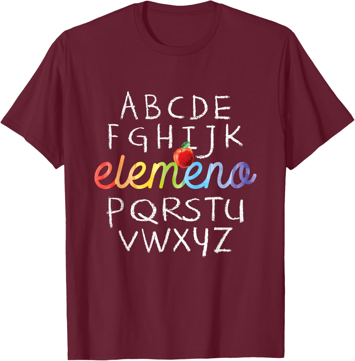 Elemeno Alphabet - Preschool Nursery - School Teacher T-Shirt - T-Shirt | Maroon